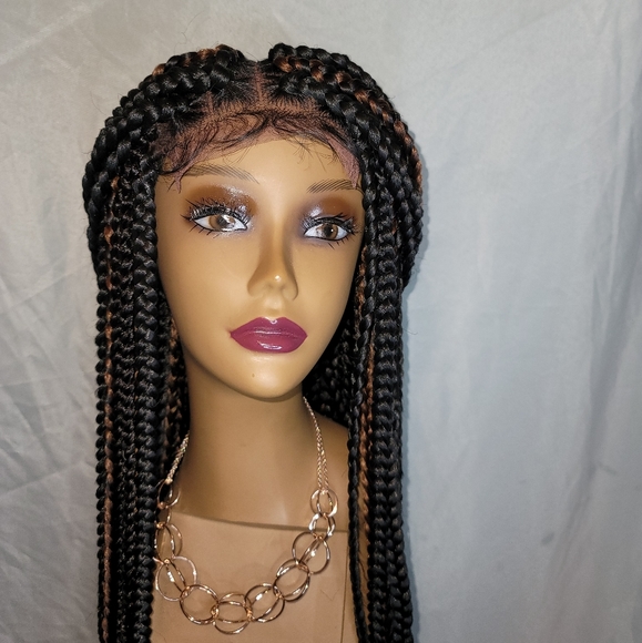 New Handmade Box Braid Crochet Wig w/Lace Closure - Picture 2 of 13